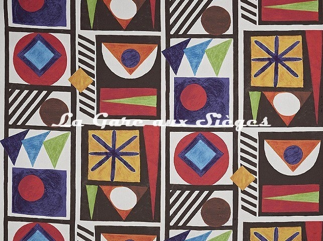 Tissu Pierre Frey - Composition géométrique - réf: F3509.001 Multicolore - Voir en grand