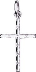 pendentif croix argent rhodié - Bijouterie Horlogerie Lechine