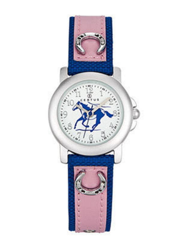 Montre fillette cheval, rose et bleu 647481 49e - Voir en grand
