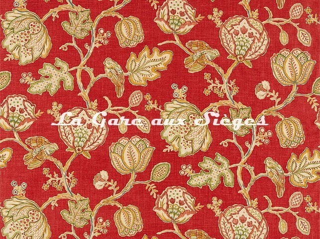 Tissu William Morris - Theodosia - réf: 226594 Red - Voir en grand