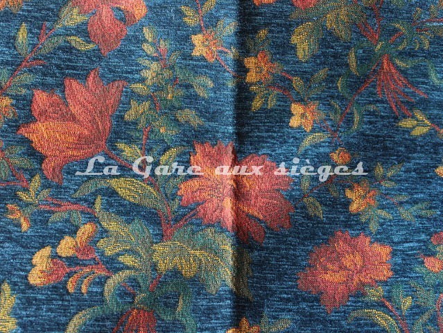 Tissu Amélie Prévot - Montalembert - réf: 16077 - Coloris: 14 Bleu - Voir en grand