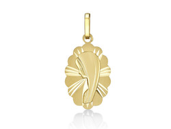  Médaille Ste Vierge fantaisie 16 mm Or jaune 18k - Bijouterie Horlogerie Lechine