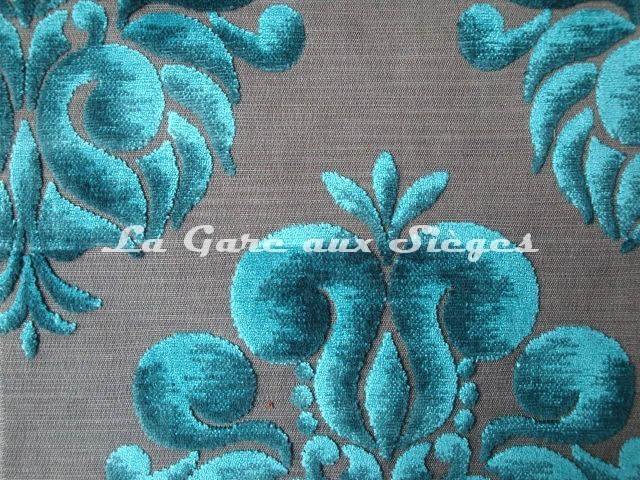 Tissu Casal - Velours Galliéra - réf: 12655 - Coloris: 10 Turquoise - Voir en grand