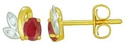 boucle d'oreilles or jaune Rubis Diamants MBO31019-28 - Bijouterie Horlogerie Lechine