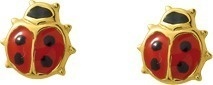 Boucles d'oreilles coccinelle or jaune - Boucle d'oreille - Bijouterie Horlogerie Lechine - Voir en grand