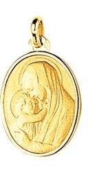 Médaille mère et l'enfant plaqué or - Bijouterie Horlogerie Lechine