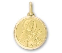 Médaille St Thérèse or jaune 18 Carats - Bijouterie Horlogerie Lechine