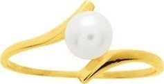 Bague perle or jaune 18 carats  1691.1P - Bijouterie Horlogerie Lechine