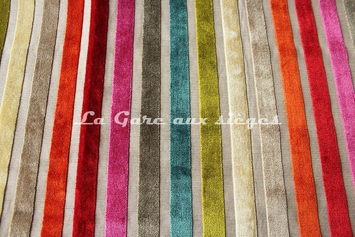 Tissu Deschemaker - Velours Yucatan - réf: 103757 - Coloris: Multicolore - Voir en grand