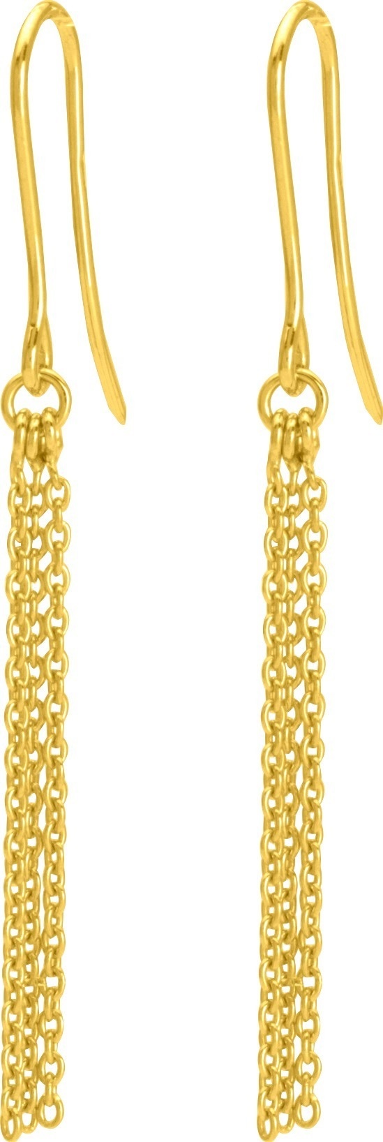 Boucle d'oreilles pendante or jaune - Boucles Oreilles or 18K - Bijouterie Horlogerie Lechine - Voir en grand