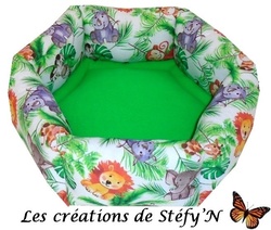 Couffin hexagonal imprim JUNGLE diamtre 30/36 cm - Crations de Stfy'N