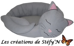 Couffin CHAT ENDORMI (sur demande) - Crations de Stfy'N