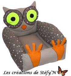 Couffin Lit HIBOU 30 x 40 cm (personnalisable) - Crations de Stfy'N