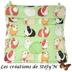 Sac  foin imprim COCHON D'INDE 29 x 29 x 6 cm - Crations de Stfy'N