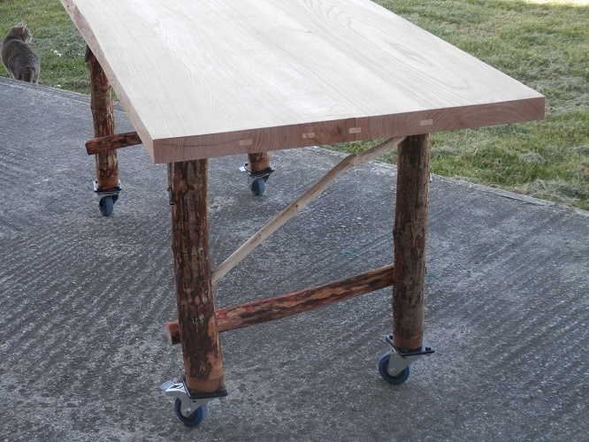 Table en châtaignier - Le mobilier bois/métal - Artbracaden - Voir en grand