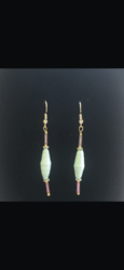 Boucles d'oreilles vert eau et fushia petites Bridget 165 - Re-Cration