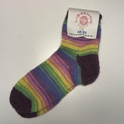 Chaussettes en laine T38/39 FINES RAYURES - La Folie de la Comtesse