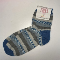 Chaussettes en laine T40/41 BLEU - La Folie de la Comtesse