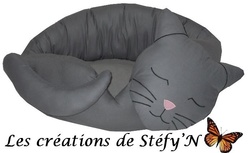 Couffin CHAT ENDORMI (sur demande) - Crations de Stfy'N