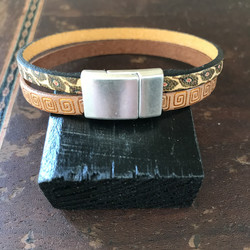 Bracelet cuir mixte jaune - Nunkui Cration