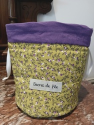 Trousse de Toilette Pochon Fleurs violette/ blanches VENDUE - Secret de Fe