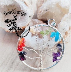 Pendentif Arbre de Vie 7 Chakras - Dom'Energie