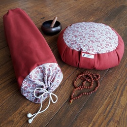 Sac pour tapis de yoga couleur terracotta, coton motif liber - Mditemps