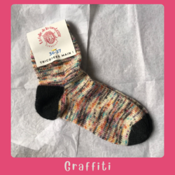 Chaussettes en laine T36/37 GRAFFITI - La Folie de la Comtesse