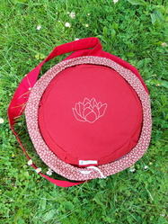 Zafu lotus brod, couleur rouge - Mditemps