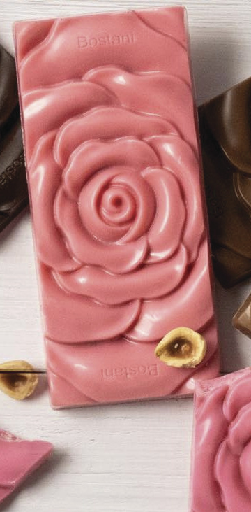 Mini Barre de Chocolat 'Rose' Sculpté - Cadeaux Gourmands Mariage - La Grèce Gourmande - Voir en grand