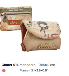 38809-016 PORTE MONNAIE ANEKKE CAMEL COLLECTION Peace & Love - Maroquinerie Diot Sellier