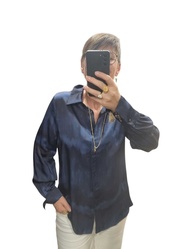 CHEMISE FLUIDE BLEUE EVA KAYAN  - ANN'MODE 