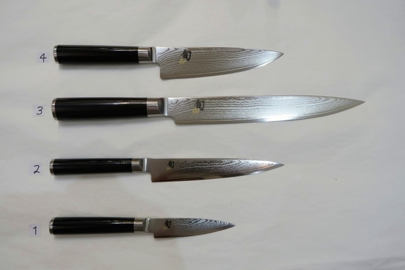 Couteau Shun Classic KAI lame damassée - Couteau de Chef, Santonku, Nakiri - Comptoir du Japon - Voir en grand