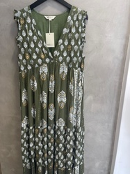 ROBE LONGUE VERTE DOR�E SO FRENCH CHIC - ANN'MODE 