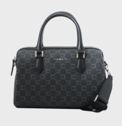 Sac  main en toile enduite et cuir - " Chabrand " . - CHABRAND