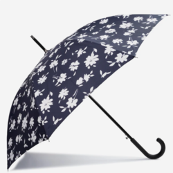 09457 - PARAPLUIE Canne AUTO 8 baleines FLEUR MARINE Ouvertu - Maroquinerie Diot Sellier
