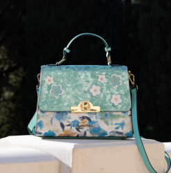 ASTRY 03 - SAC BLEU PORTE MAIN AVEC BANDOULIERE - Maroquinerie Diot Sellier