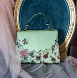 ANCASTRA 06 - SAC VERT PORTE MAIN AVEC BANDOULIERE - Maroquinerie Diot Sellier