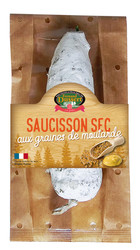 saucisson sec pur porc aux graines de moutarde 200gr - LEPY 