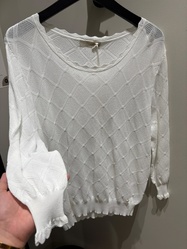 PULL AJOUR� BLANC YESZEE  - ANN'MODE 