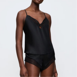 Triumph A Weekend  Pyjama short satin noir - Un Temps Pour Elle - Lingerie