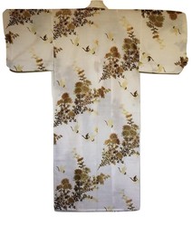 Yukata kimono en coton grues - Comptoir du Japon