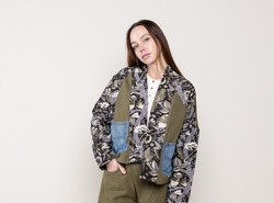 VESTE PATCHWORK KAKI LOKITA - ANN'MODE 