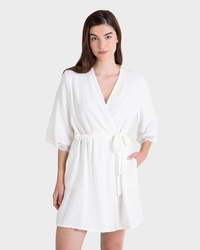 Massana Kimono manches mi-longues blanc  - Un Temps Pour Elle - Lingerie