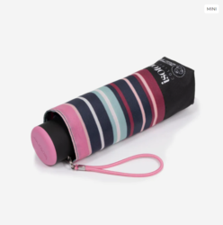 09137 - PARAPLUIE Mini Slim RAYURE BLUSH Ouverture manuelle  - Maroquinerie Diot Sellier