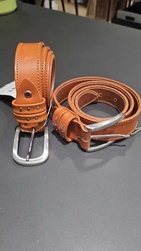 CEINTURE CAMEL BOUCLE ARGENT FAUNE - ANN'MODE 