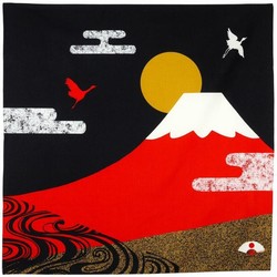 Furoshiki 90cm, carré de tissu japonais,  Mont Fuji - Comptoir du Japon