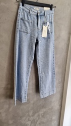JEAN LARGE CROPPED BRODÉ - ANN'MODE 