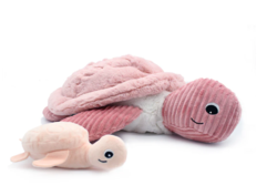 73603 : PELUCHE TORTUE GEANTE SAUVENOU MAMAN ET SON BEBE ROS - Maroquinerie Diot Sellier