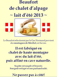 Beaufort AOC lait d't  - FROMAGERIE AU GAS NORMAND - DIJON